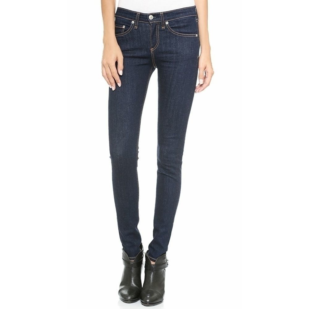 Rag & Bone Low Rise Skinny Jeans Heritage Blue Dark Wash sz 26